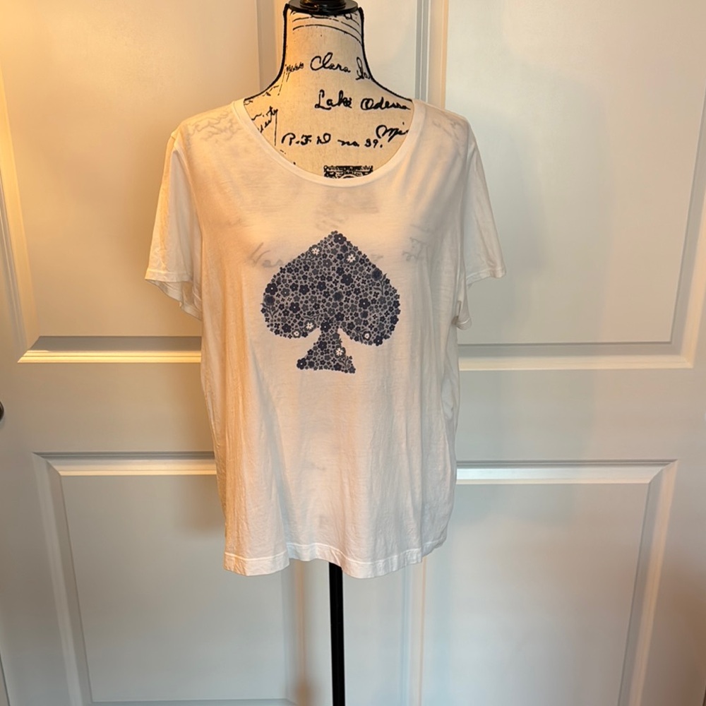Kate Spade Blue Graphic Short Sleeve Tee
